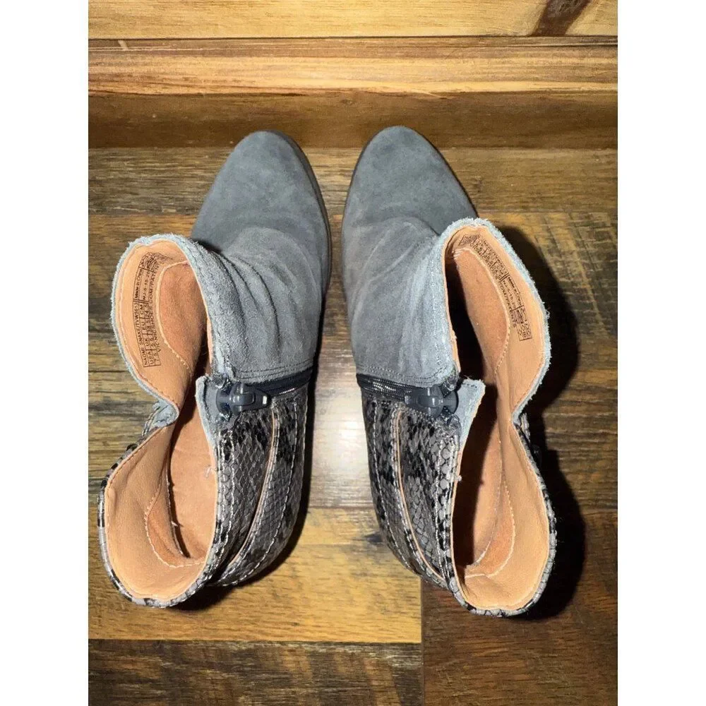 Vionic Naomi Snake Embossed Booties Boots Shoes‎ Size 7.5